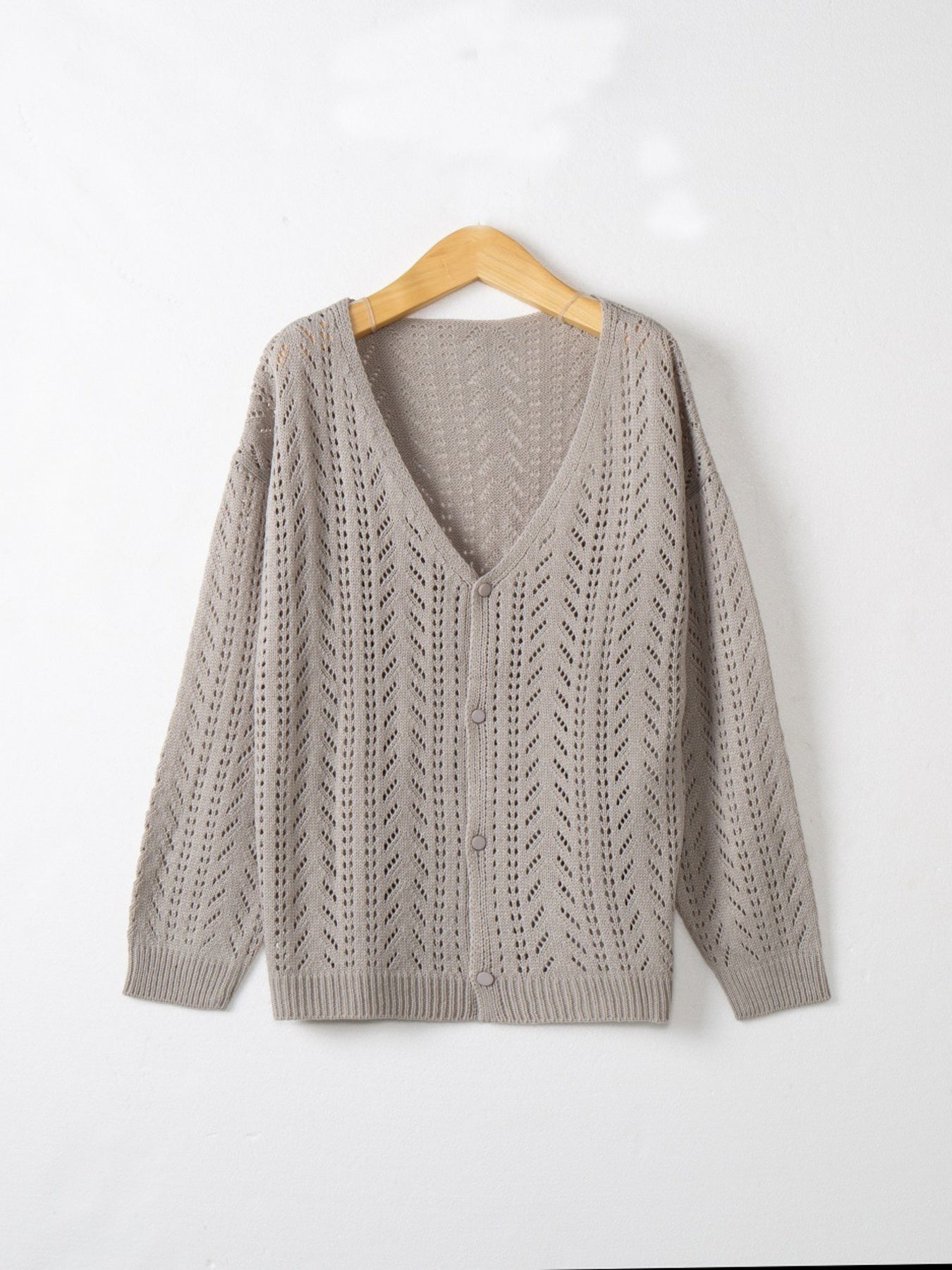Openwork V-Neck Cardigan