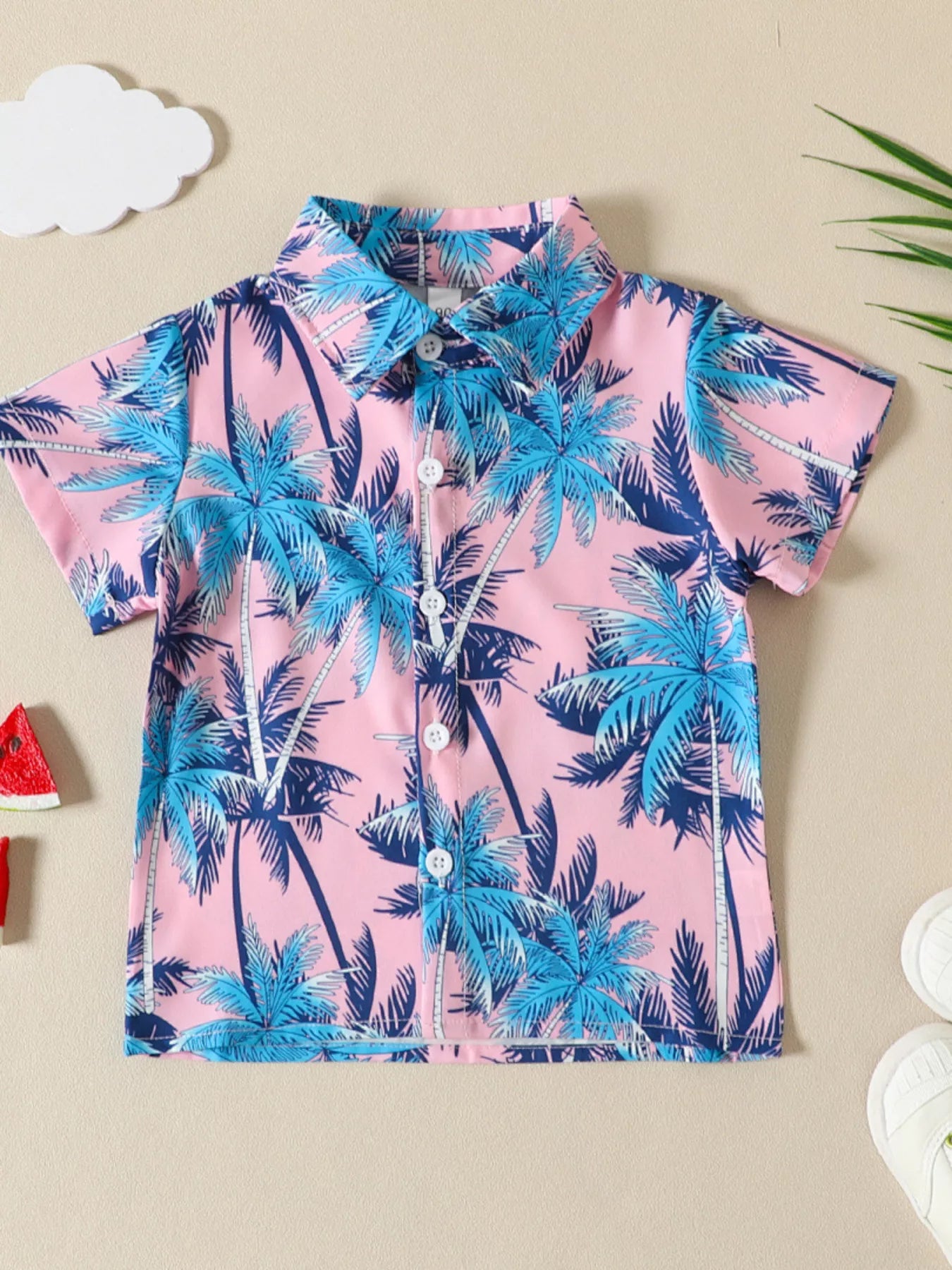 Children's Tropical Print Shirt and Shorts Set