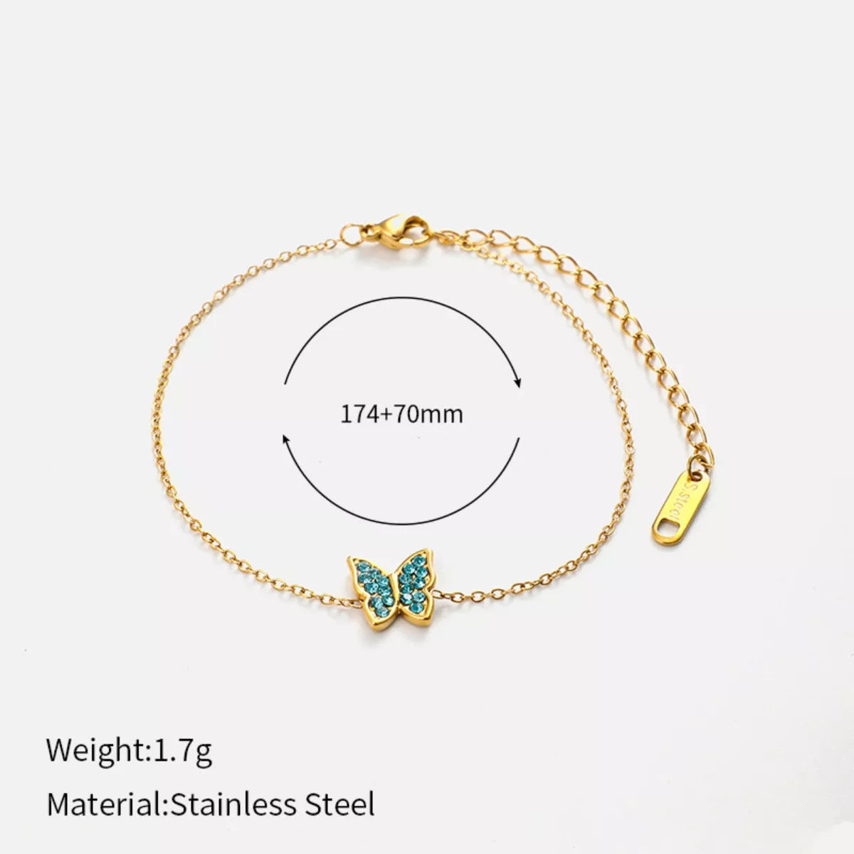 18K Gold-Plated Butterfly Adjustable Bracelet