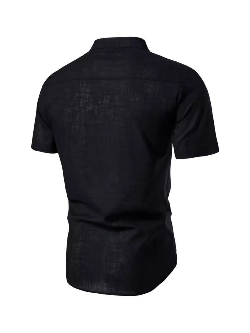 Men's Plus Size Mandarin Collar Short Sleeve Shirt