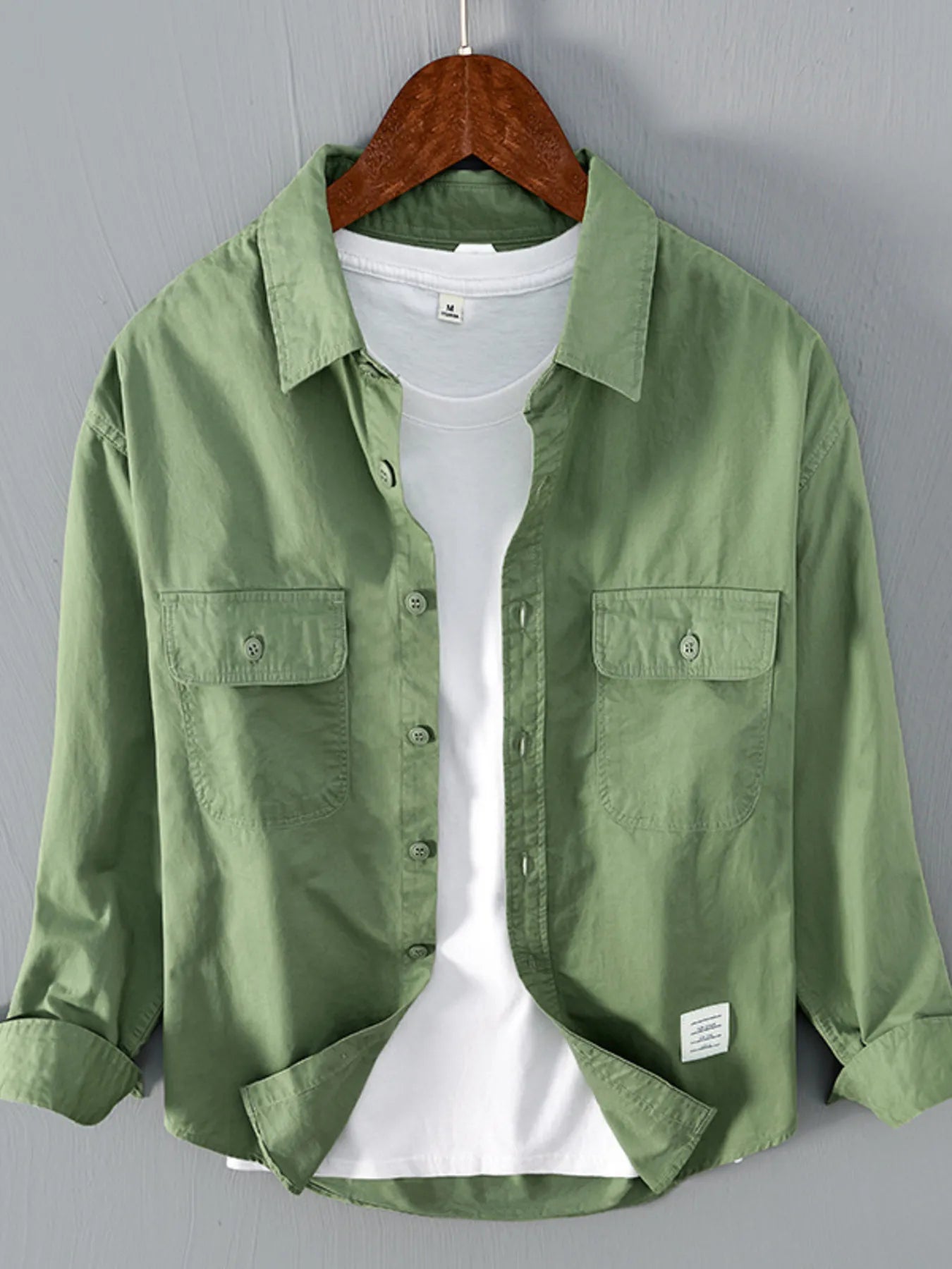 Men's Plus Size Button Up Long Sleeve Shirt