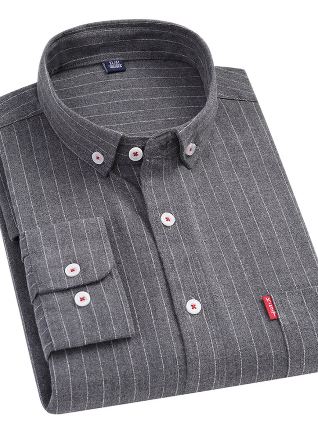 Men's Full Size Striped Long Sleeve Casual Shirt Plus Size