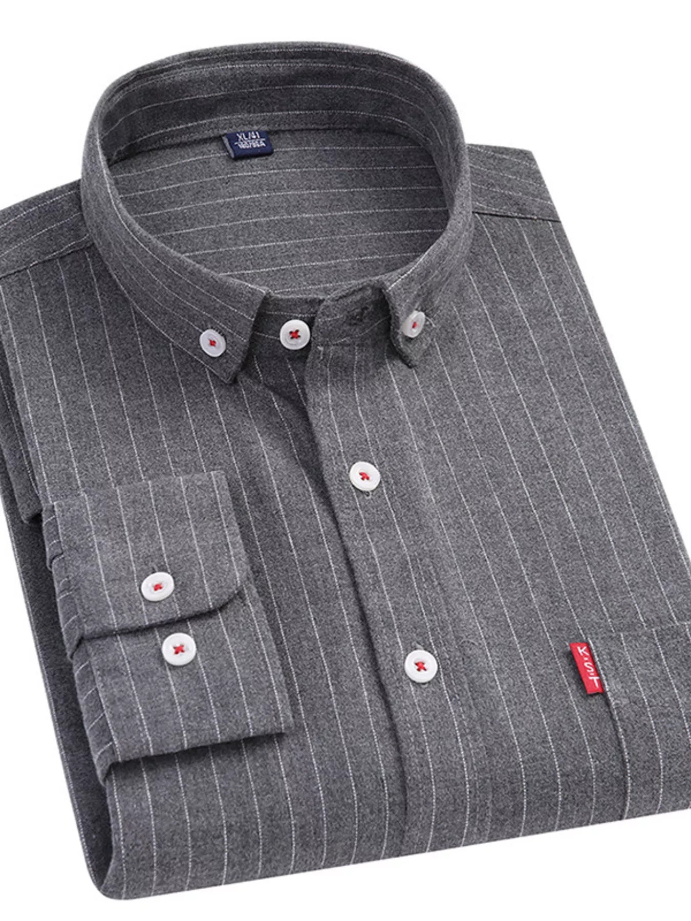 Men's Full Size Striped Long Sleeve Casual Shirt Plus Size