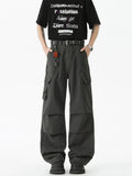 Men's Wide Leg Cargo Pants with Ruched Detail
