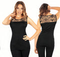 EGI Exclusive Merino Wool Blend Tank Top with Tulle. Proudly Made in Italy (4229)