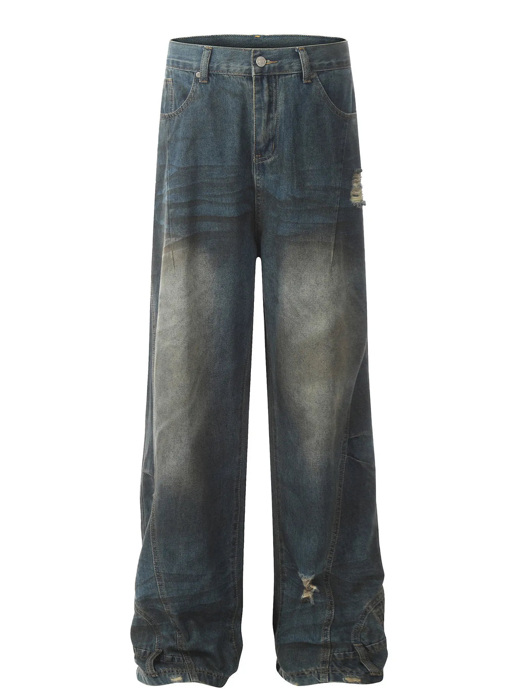 Men's Distressed Wide Leg Jeans