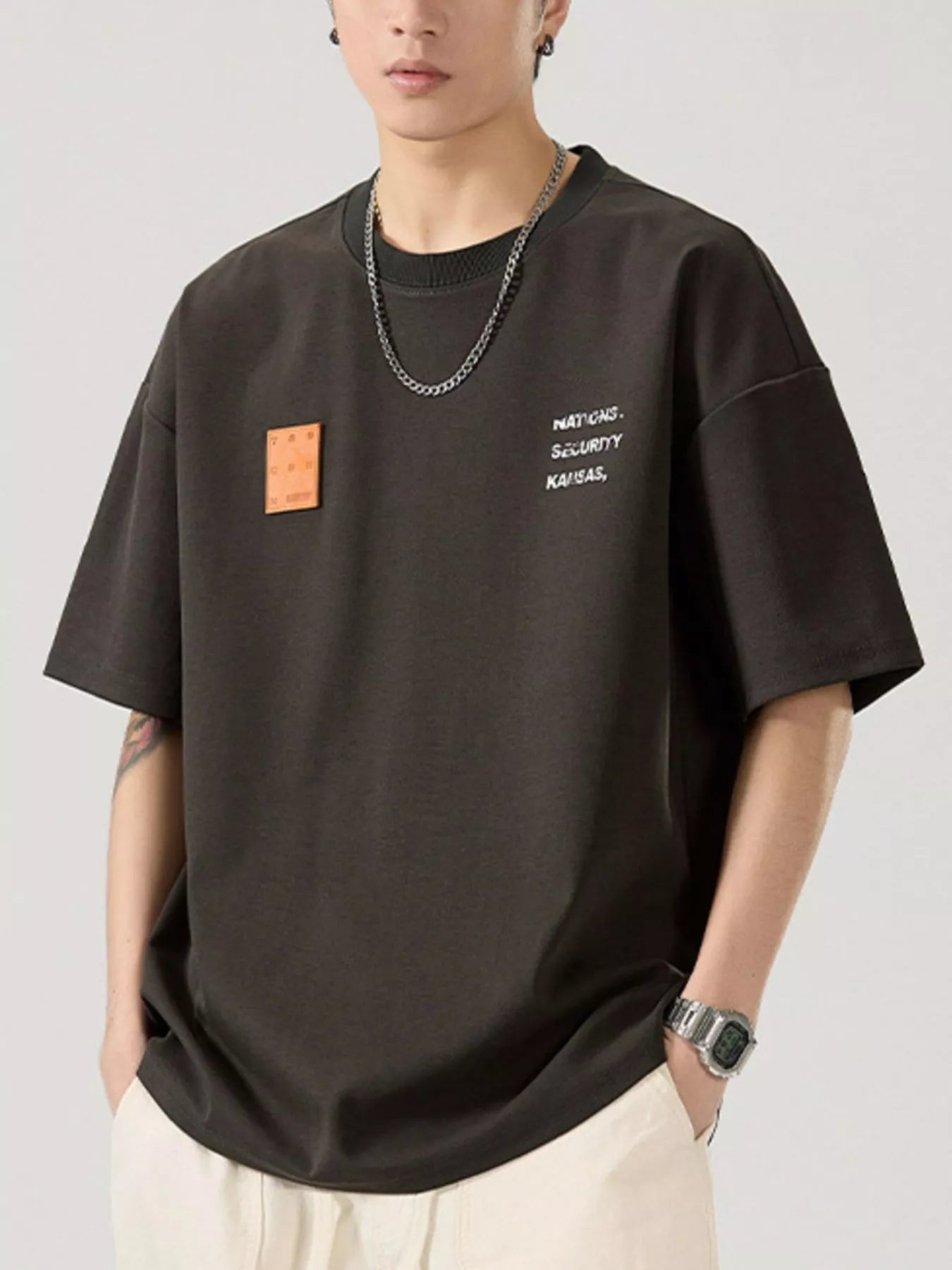 Men's Full Size Round Neck Short Sleeve T-Shirt Plus Size
