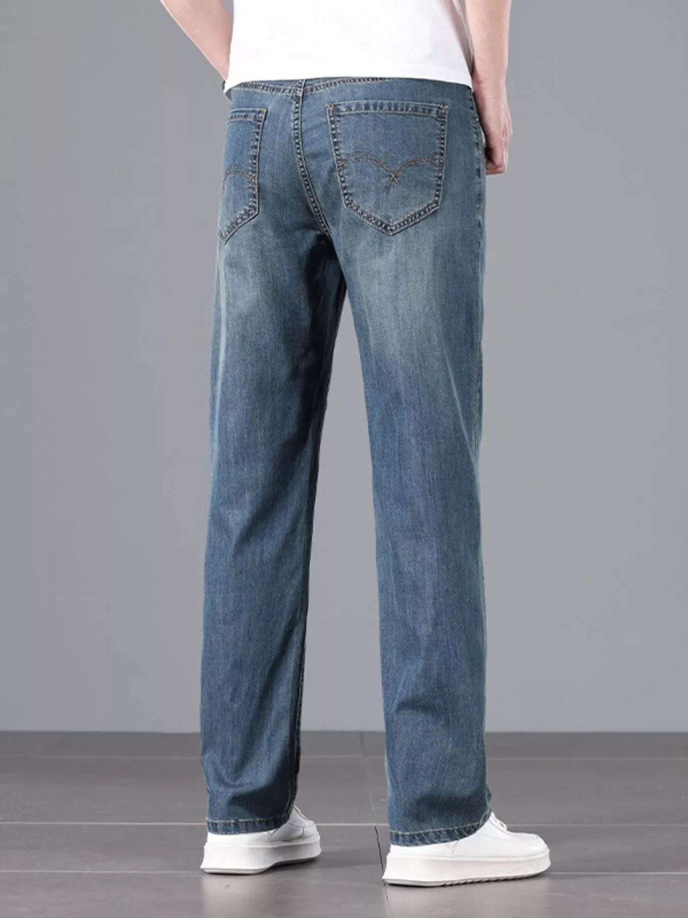 Men's Straight Fit Wash Jeans