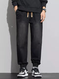 Men's Plus Size Casual Drawstring Waist Jogger Jeans
