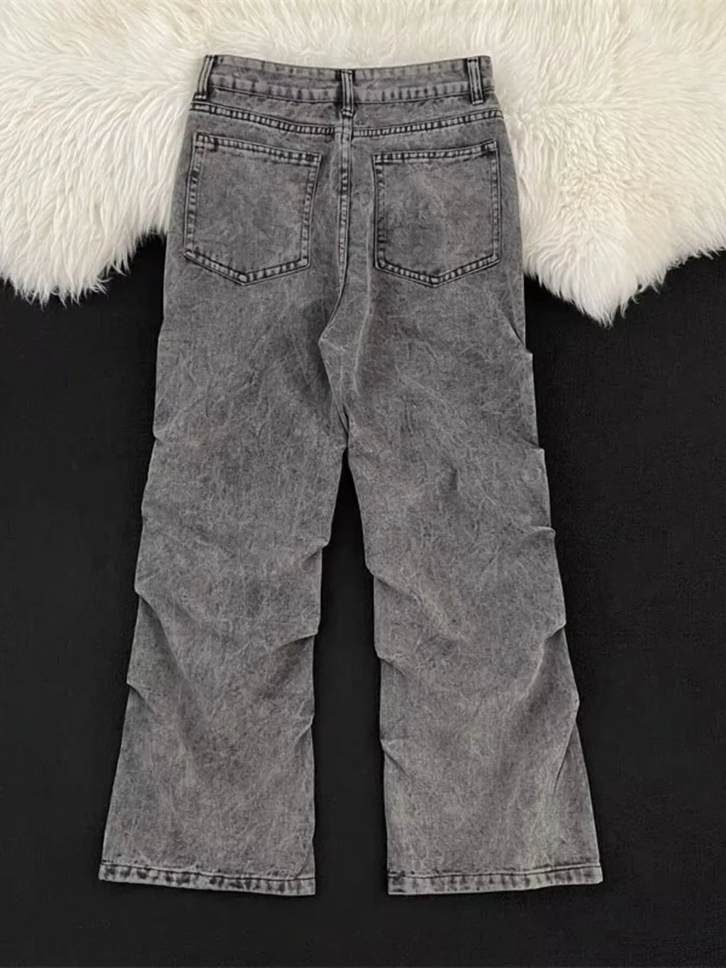 Men's Full Size Vintage Wash Wide Leg Jeans Plus Size