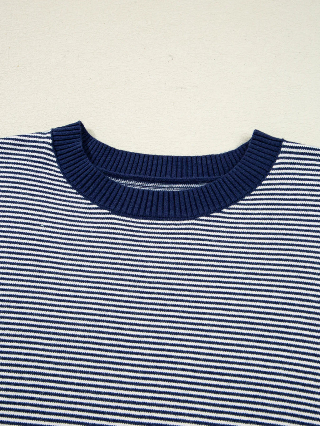 Stripe Dolman Oversize Tunic Sweater