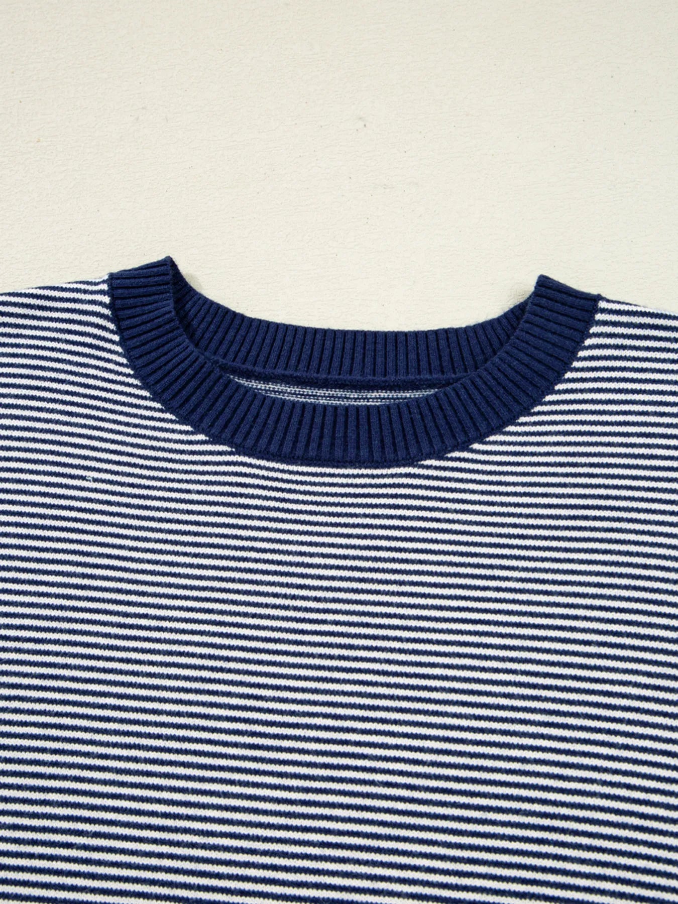 Stripe Dolman Oversize Tunic Sweater