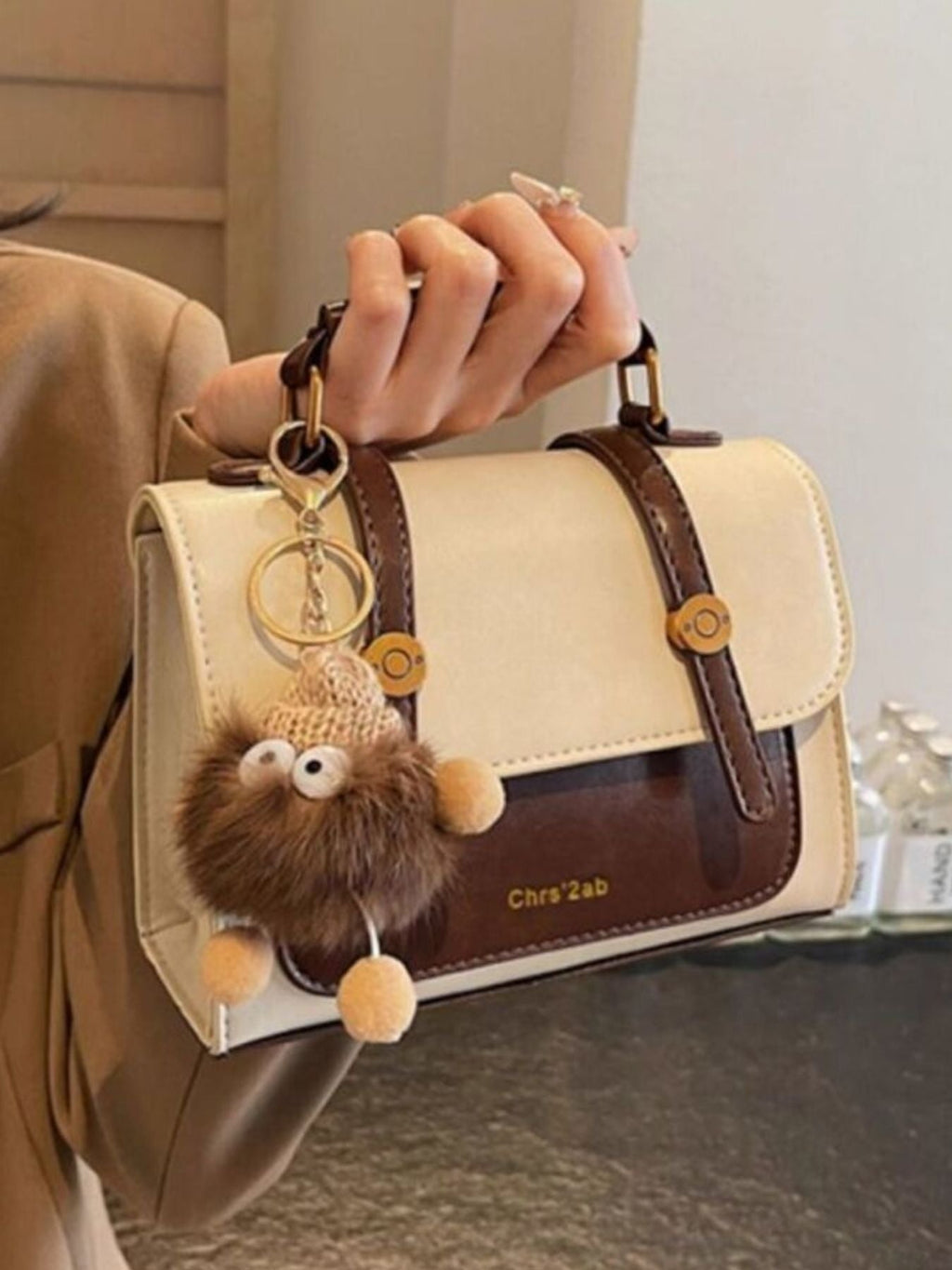 Two-Tone Flap Crossbody Bag