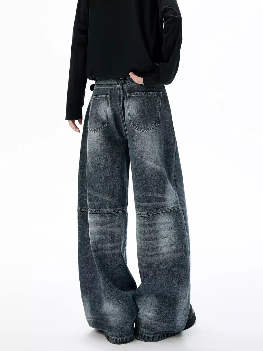 Men's Full Size Washed Wide Leg Jeans Plus Size