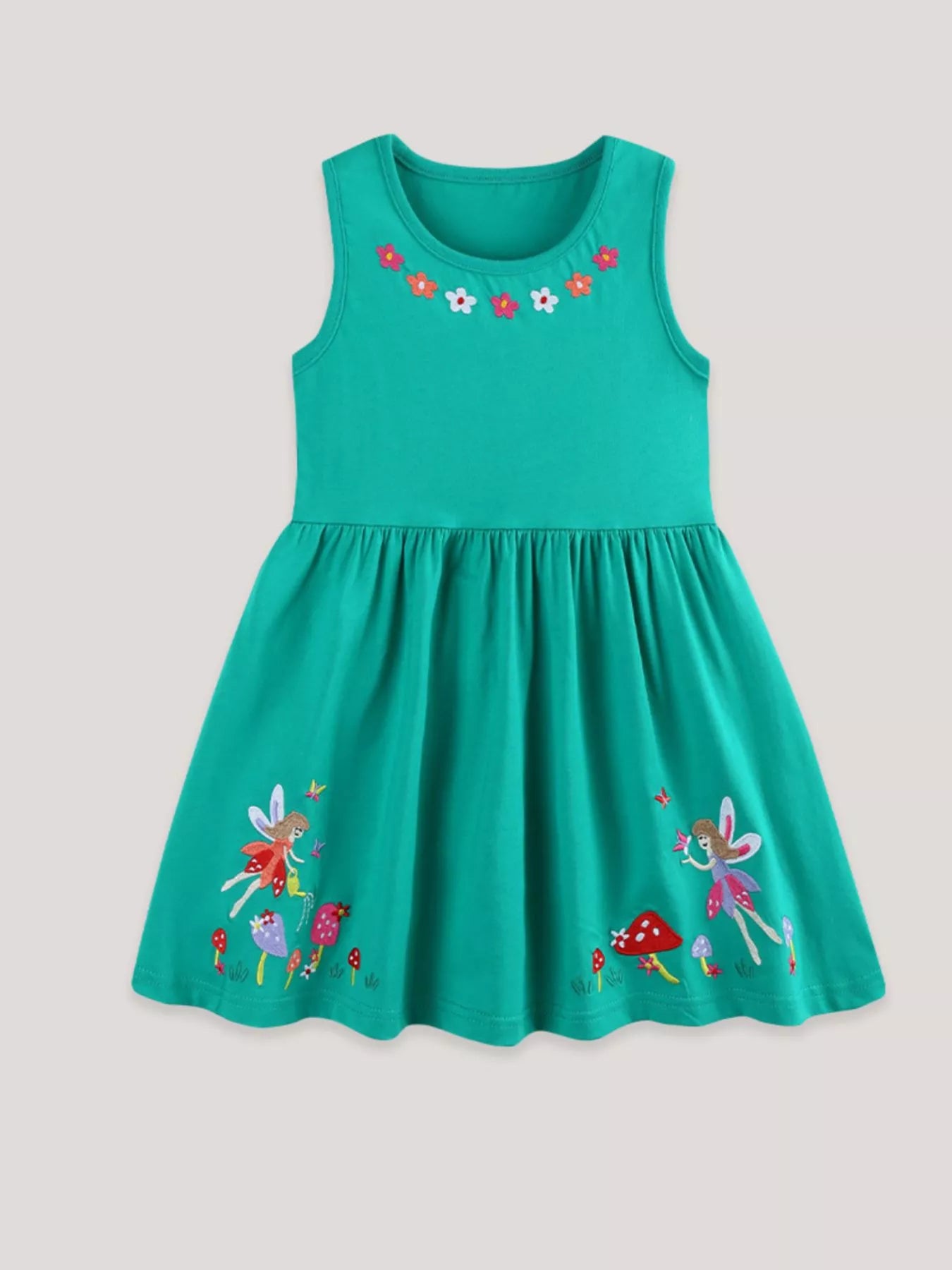 Children's Sleeveless Embroidered Casual Dress
