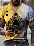 Men's Full Size Ace of Spades Graphic Print T-Shirt Plus Size