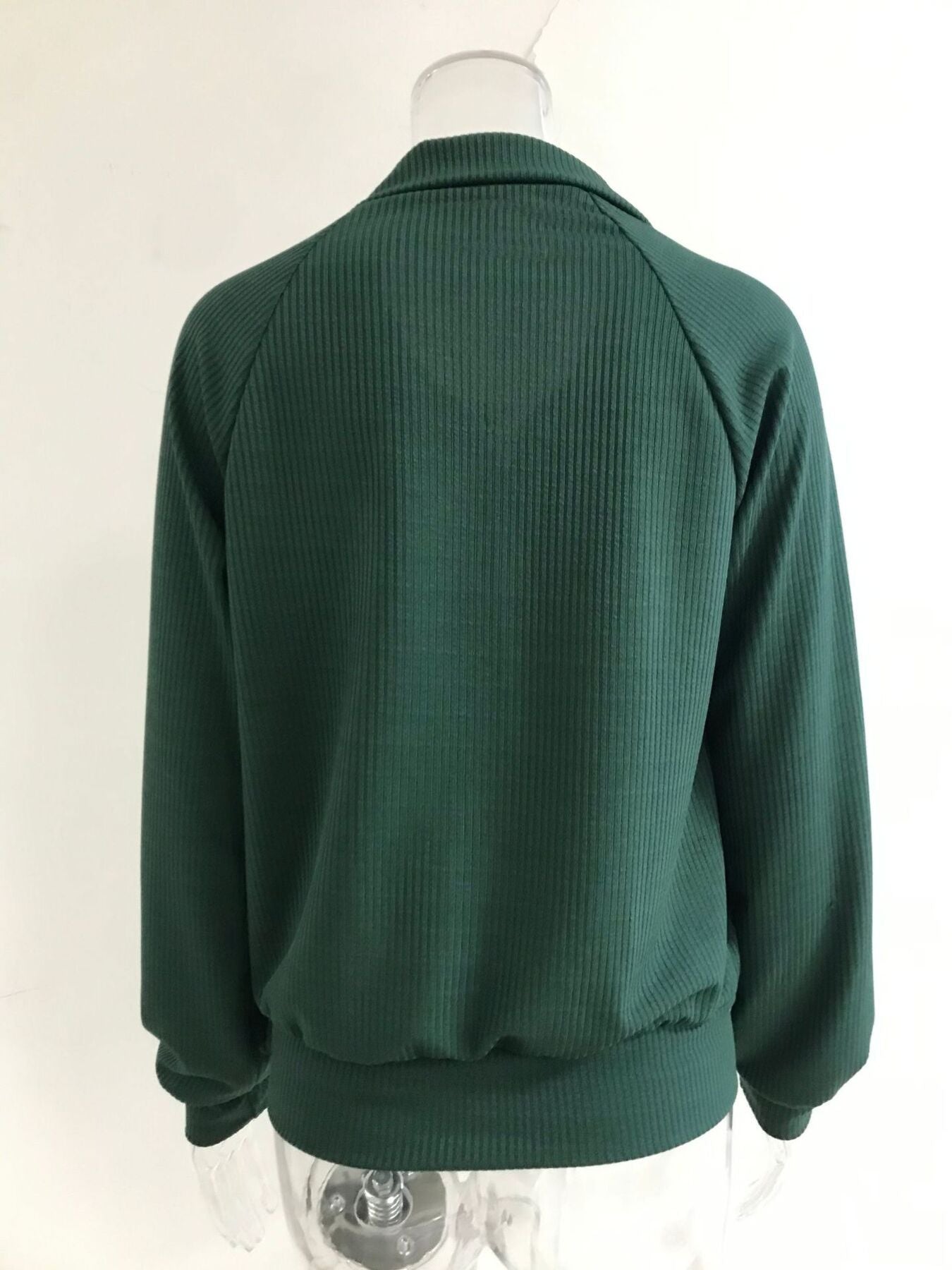 Full Size Ribbed Knit Zip-Up Outerwear Plus Size