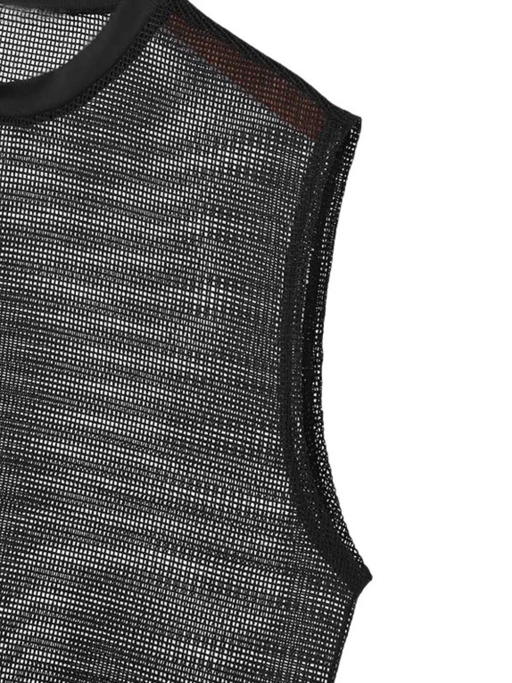 Men's Full Size Openwork Round Neck Tank Plus Size