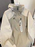 Men's Color Block Windproof Hooded Jacket
