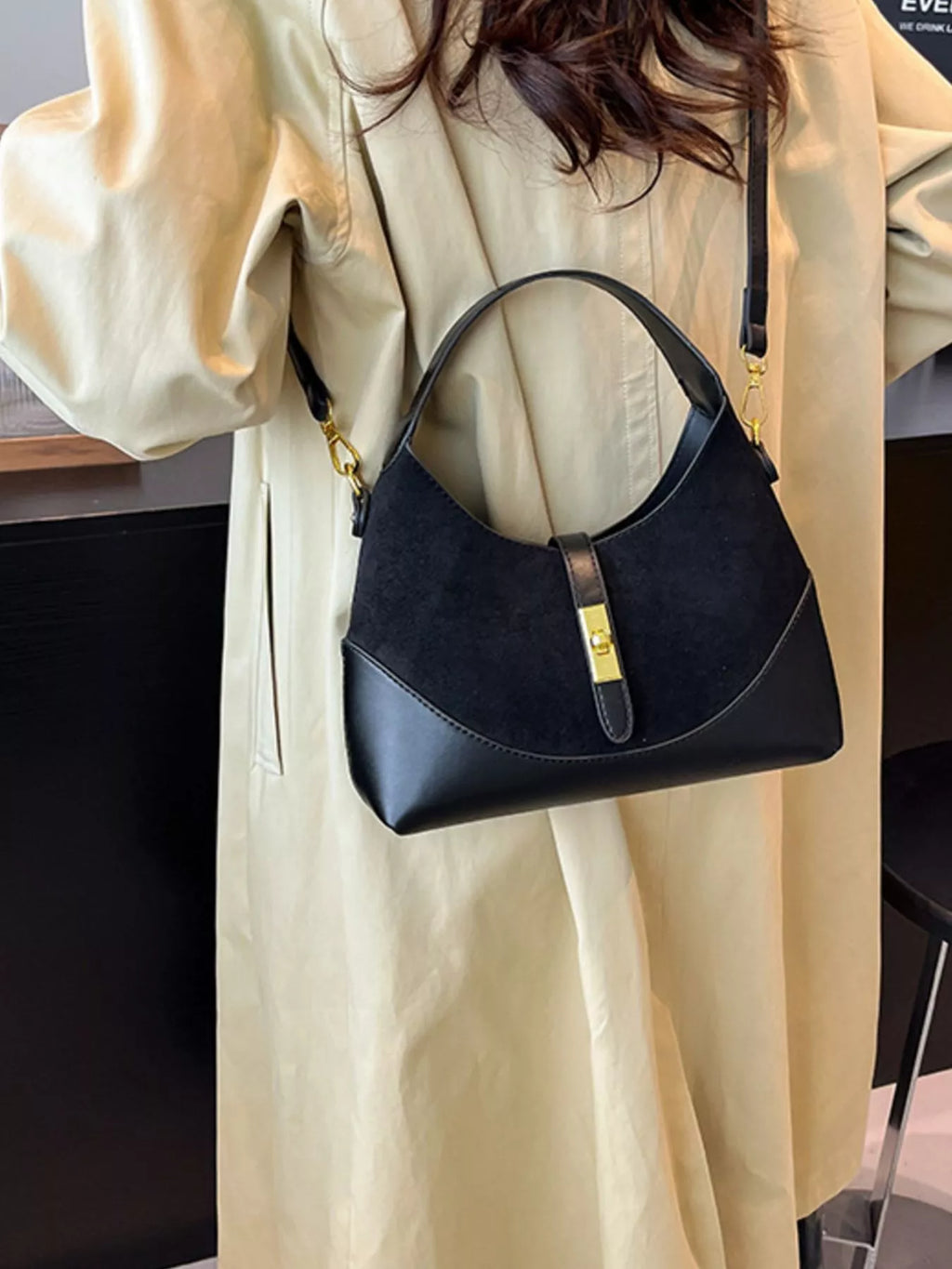 Buckle Leather Shoulder Bag