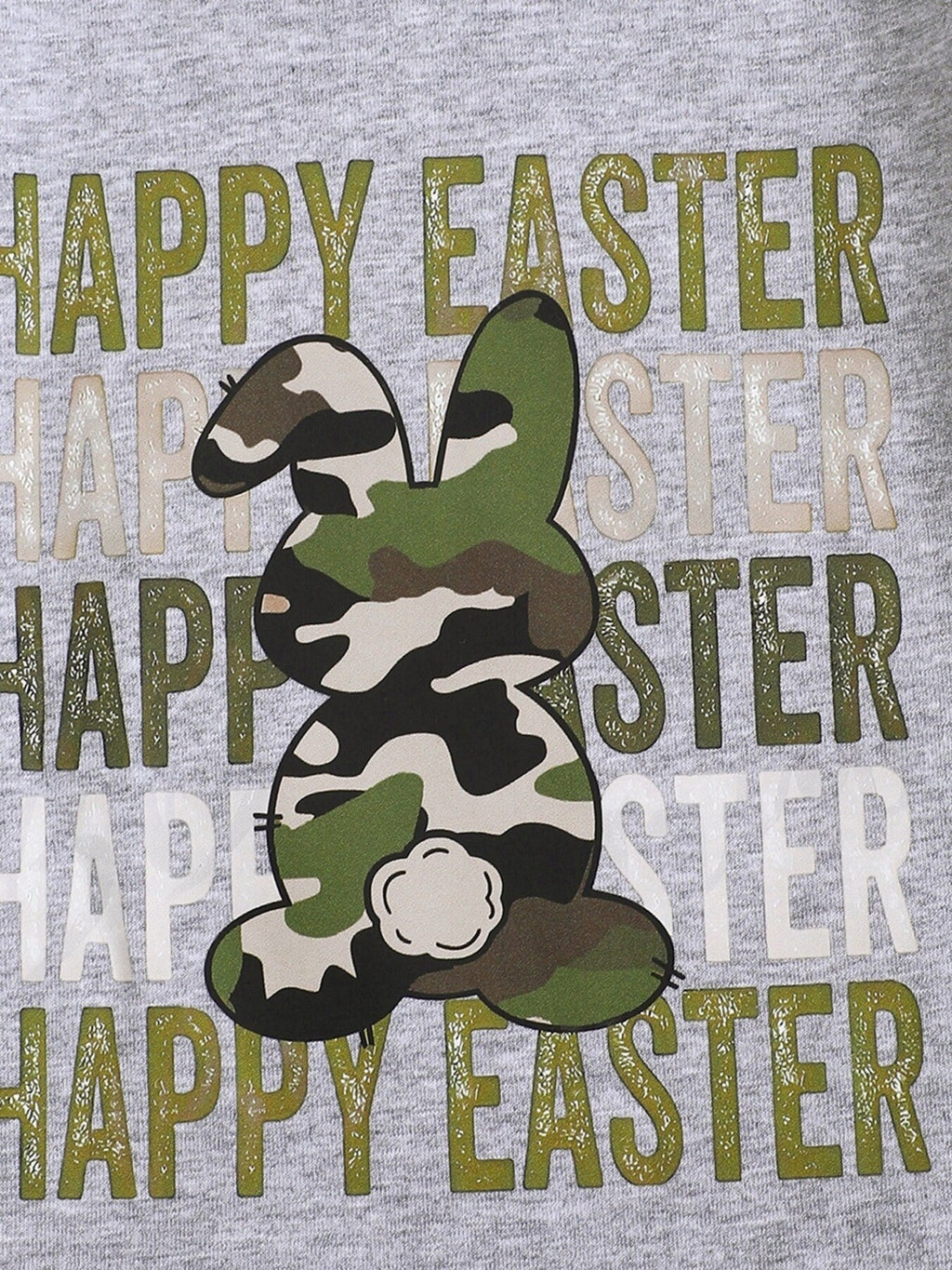 Children's Easter Bunny Camo Print T-Shirt & Shorts Set