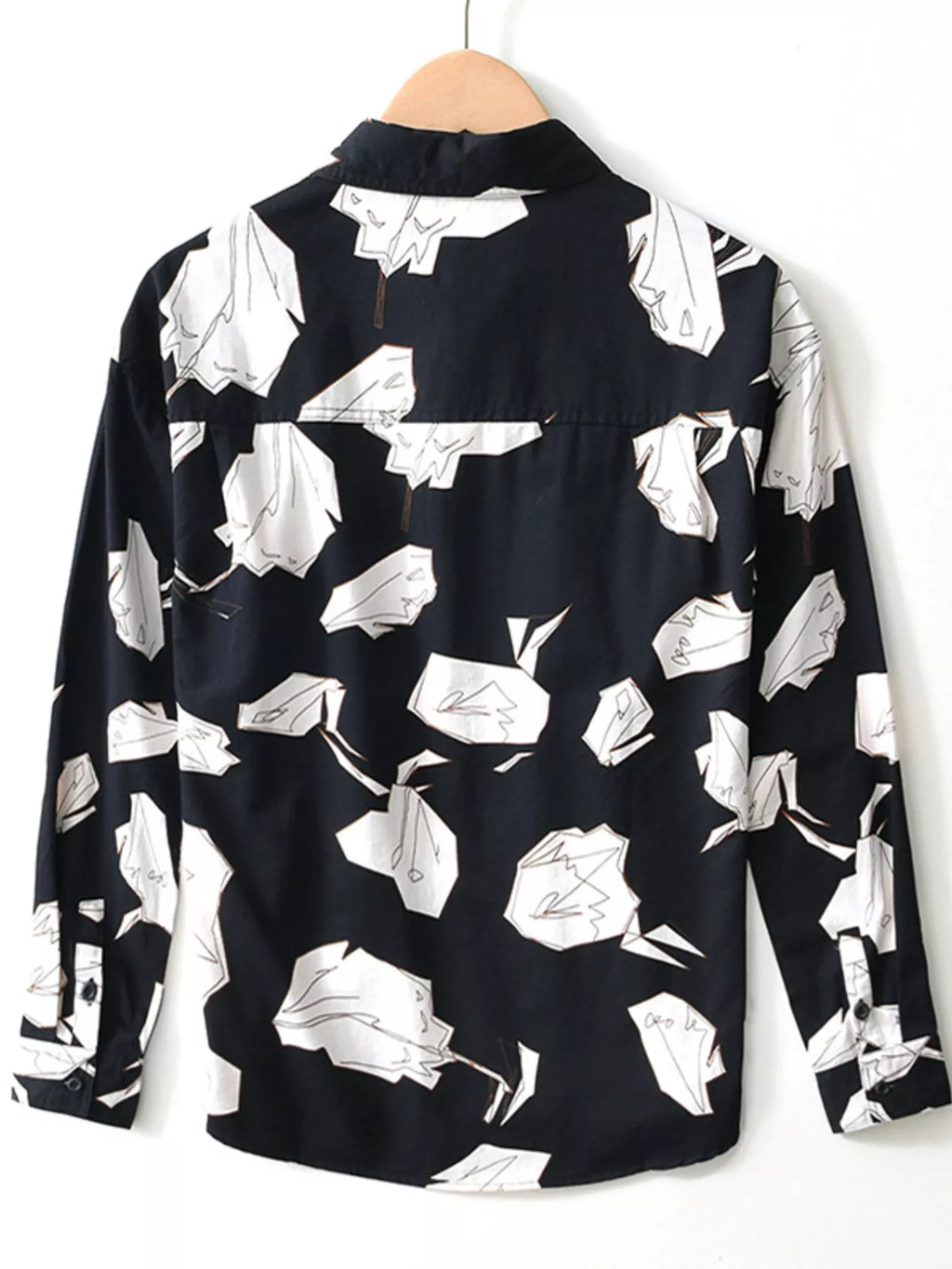 Men's Plus Size Abstract Print Long Sleeve Casual Shirt