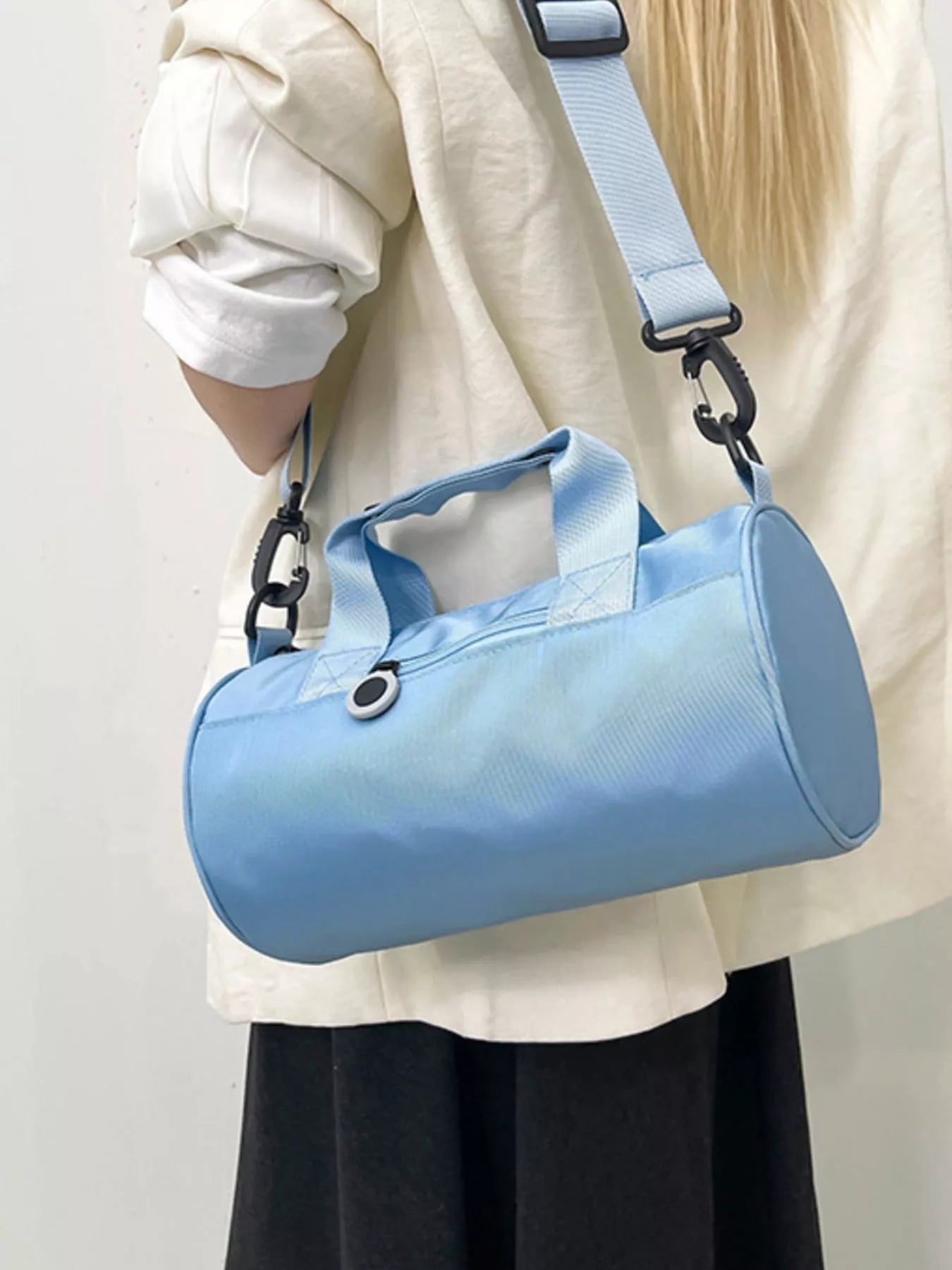 Adjustable Strap Barrel Crossbody Bag