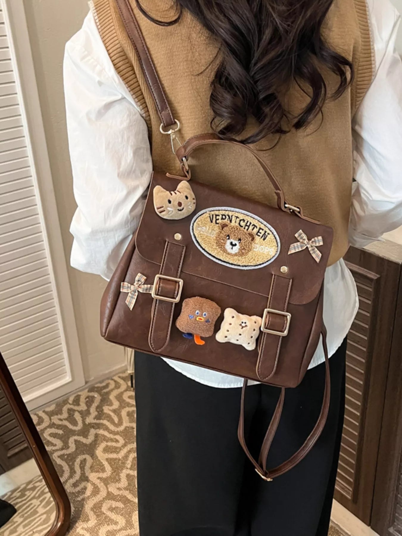 Bear Decor Backpack Bag