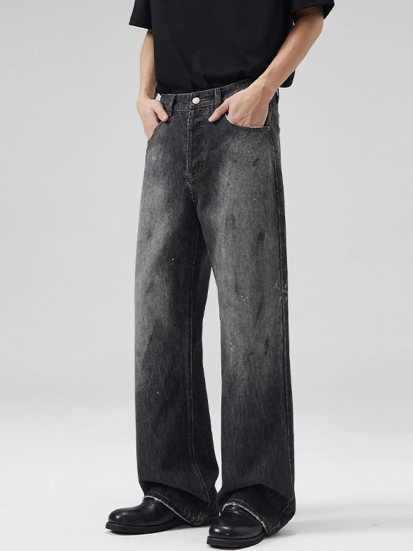 Men's Full Size Vintage Wide Leg Jeans Plus Size