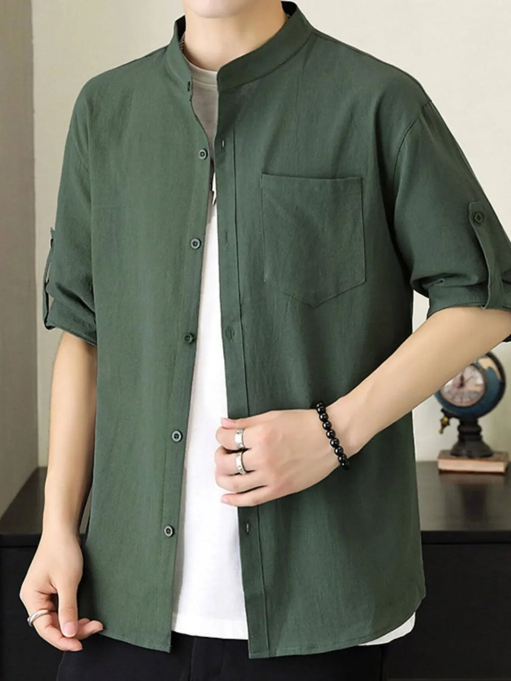 Men's Plus Size Button Up Short Sleeve Shirt