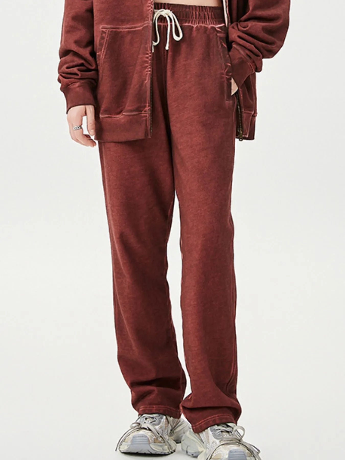 Men's Drawstring Washed Straight Sweatpants