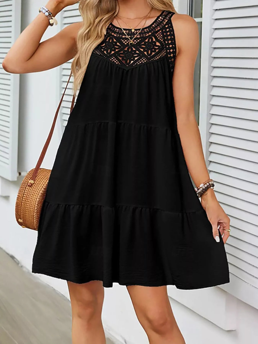 Lace Detail Sleeveless Dress