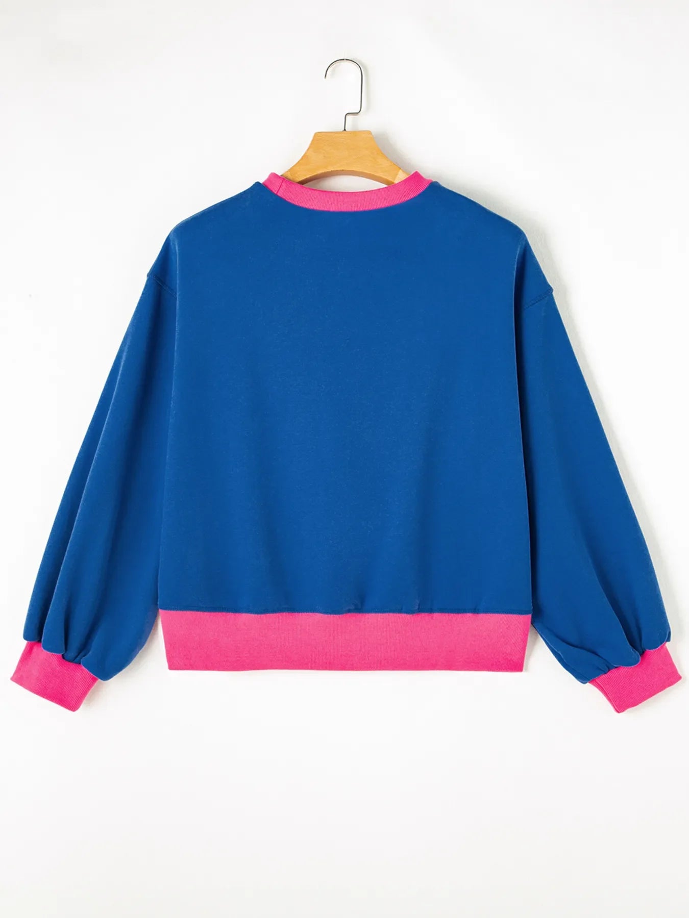 Bowknot Graphic Game Day Contrast Trim Drop Shoulder Casual Sweatshirt