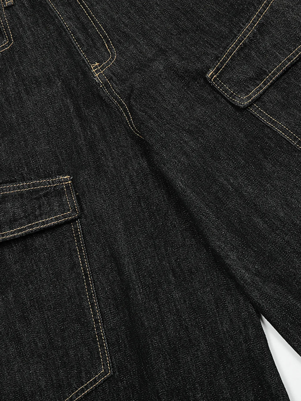 Men's Washed Curved Jeans with Contrast Stitching