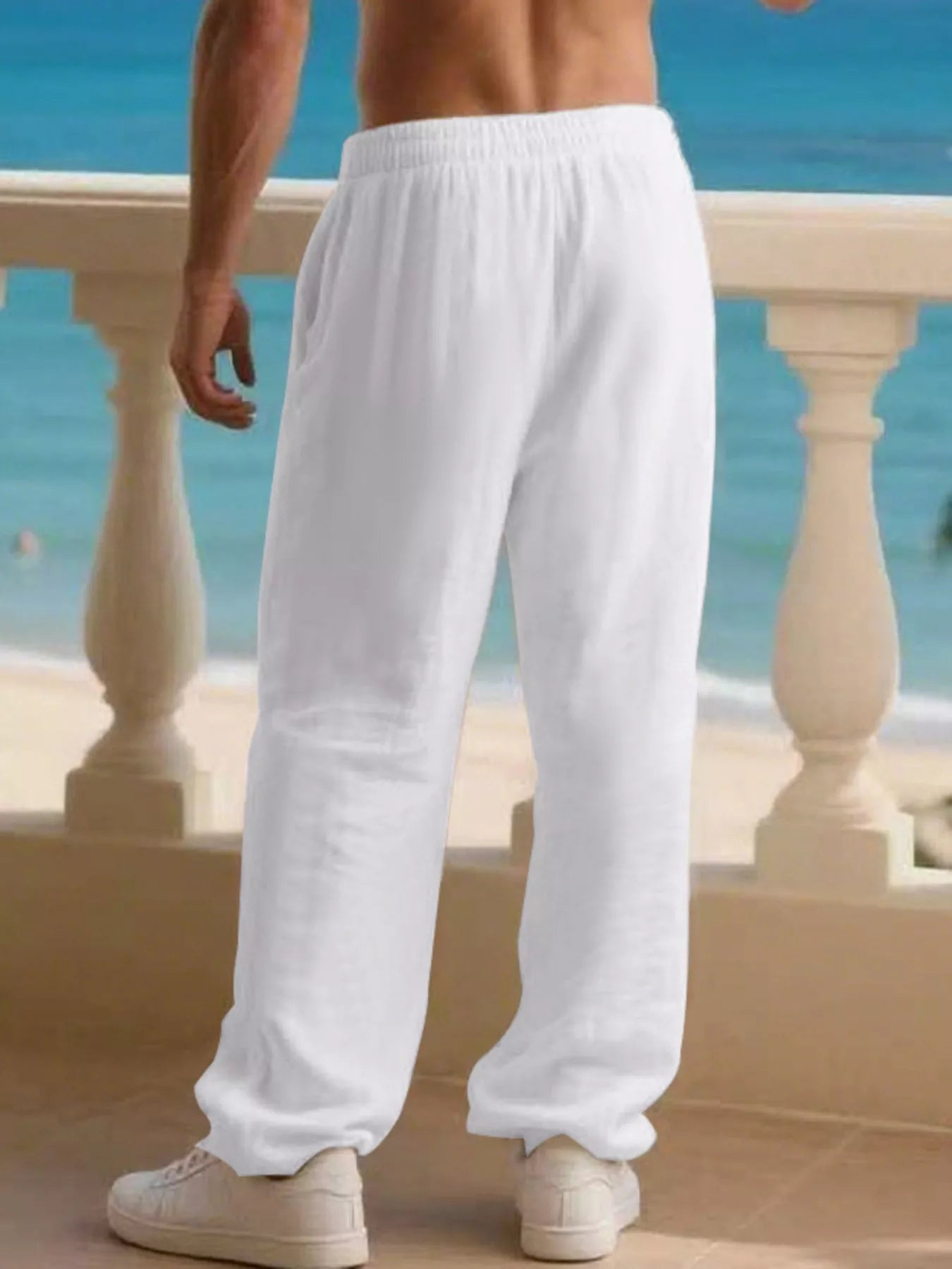 Men's Full Size Casual Loose Linen Pants Plus Size