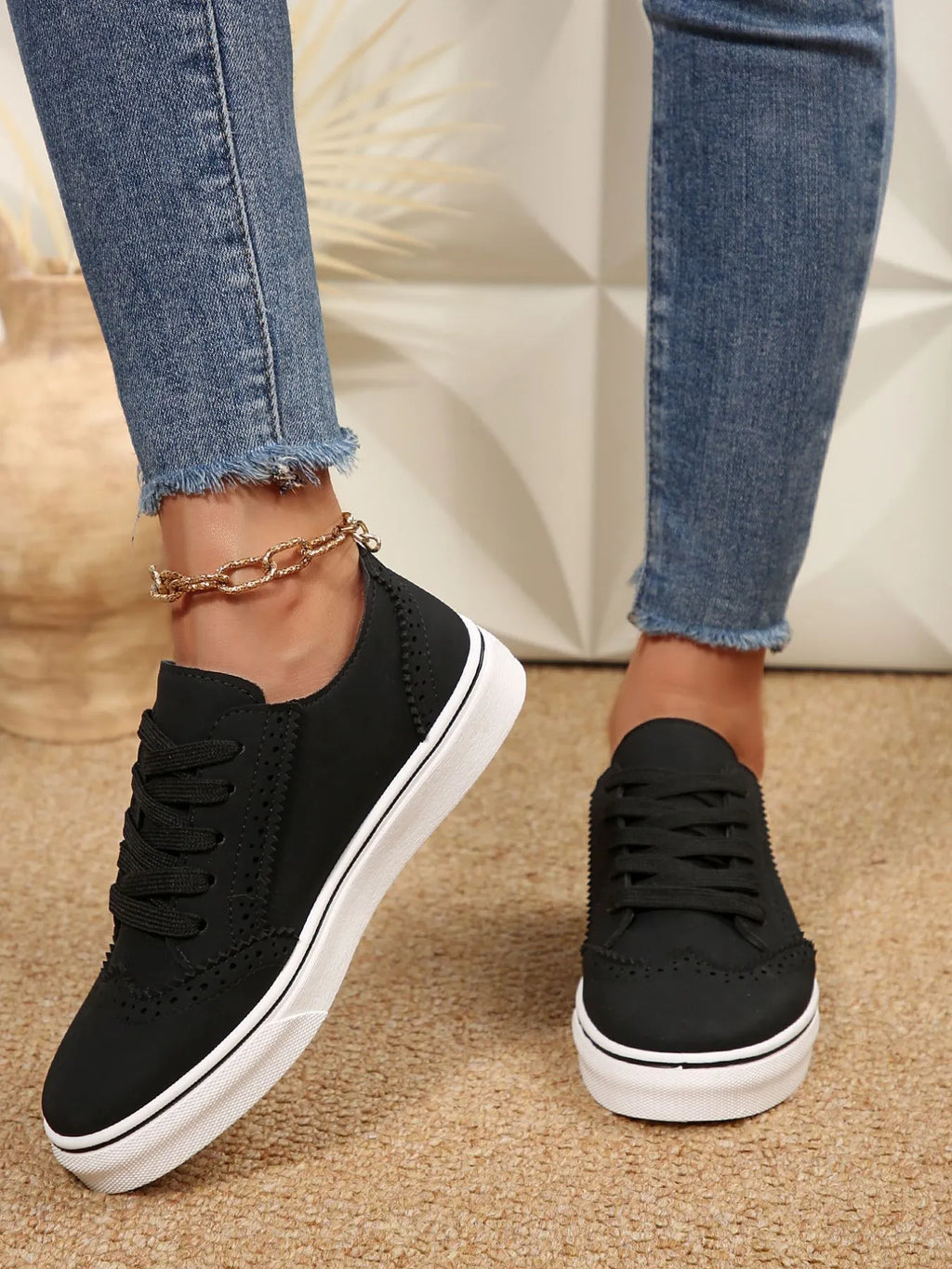 PU Leather Lace Up Platform Sneakers – Multi-Color