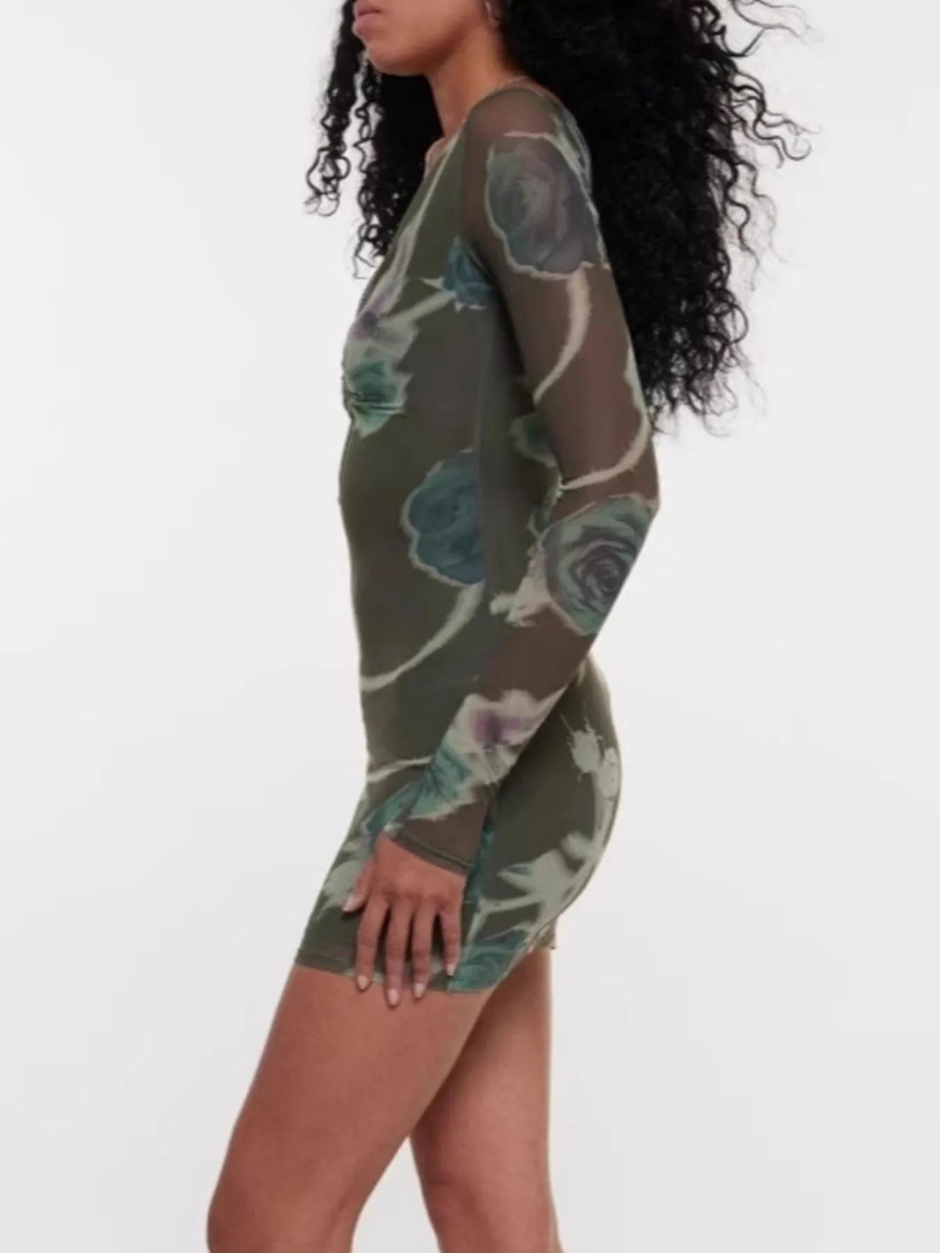 Long Sleeve Bodycon Dress with Keyhole Detail