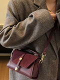 Vintage Suede Flap Crossbody Bag