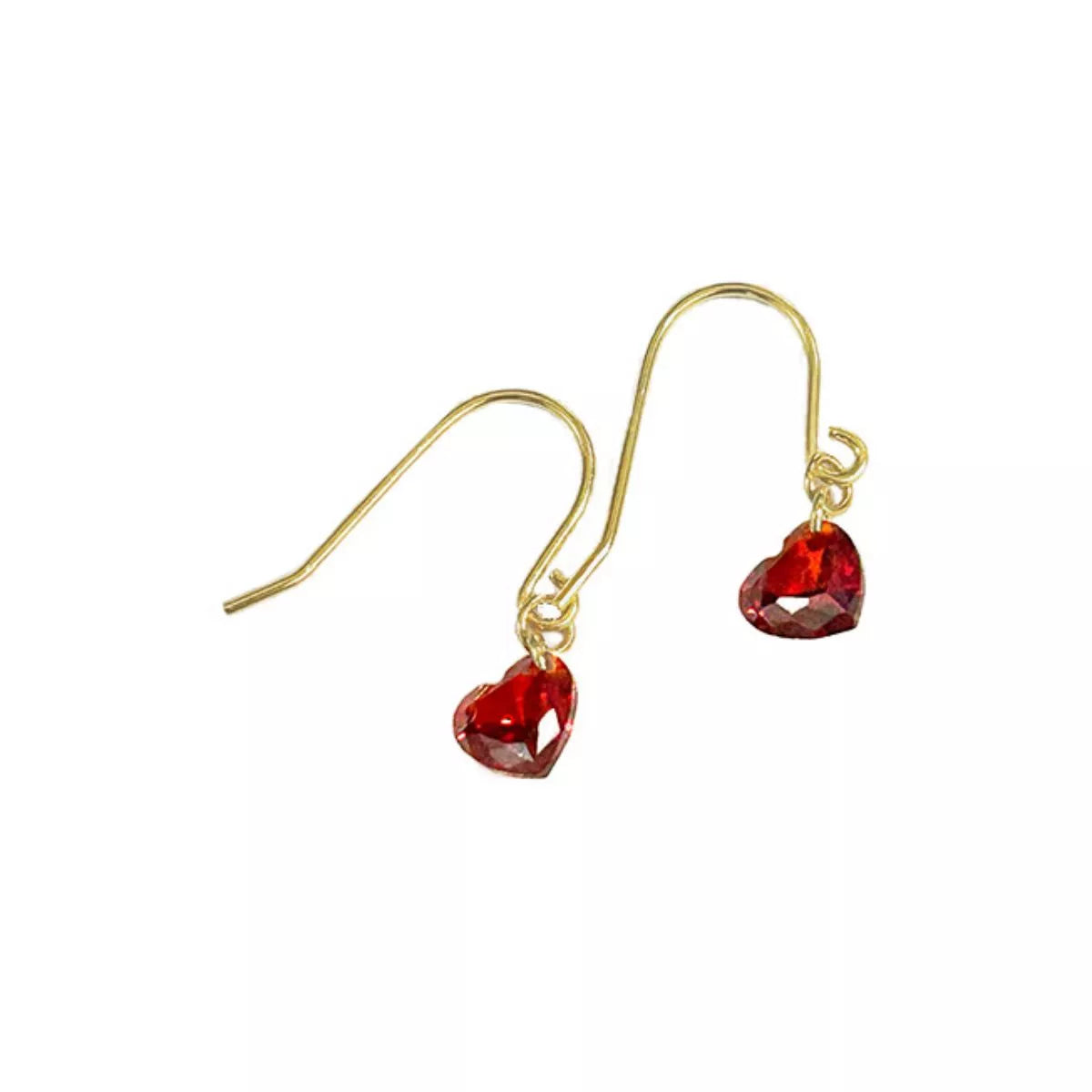 Zircon Heart Drop Earrings