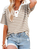 Striped Short Sleeve Casual T-Shirt