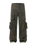Men's Vintage Camo Cargo Wide Leg Jeans