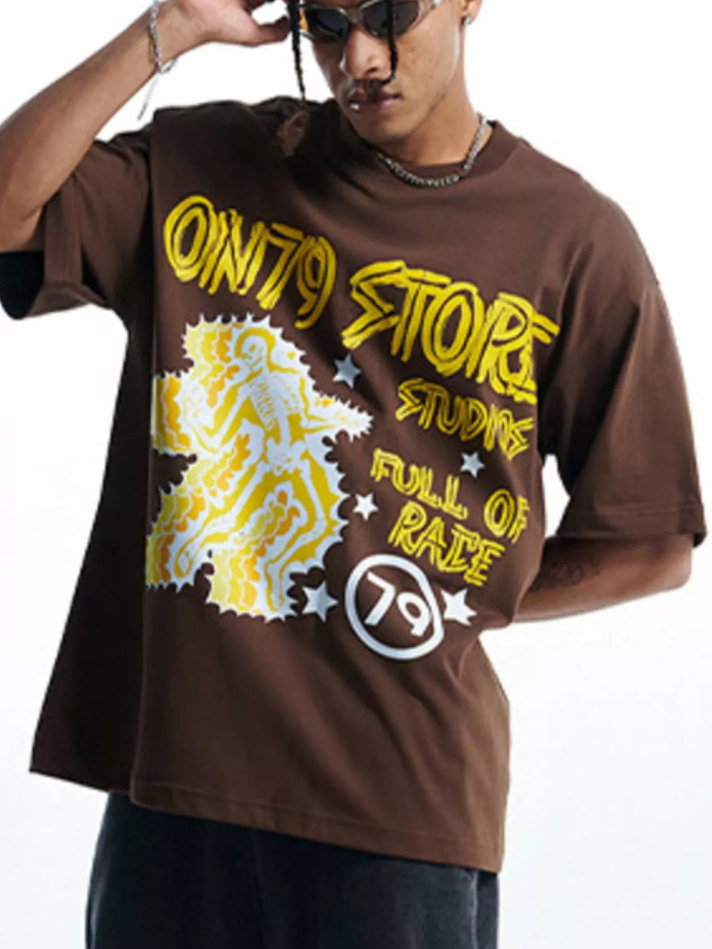 Men's Graphic Round Neck Short Sleeve T-Shirt