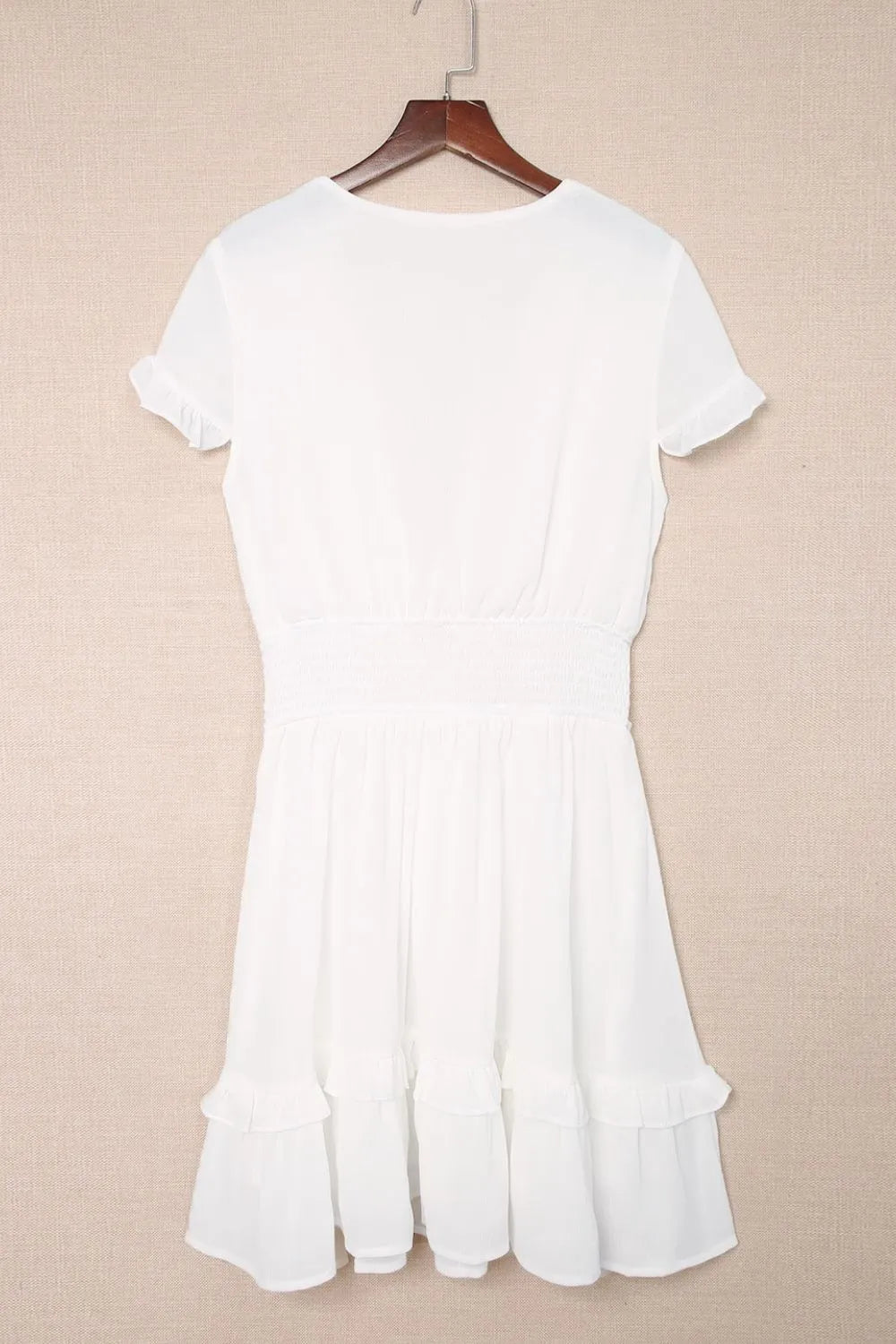Tie-Front Mini Dress with Smocked Waist
