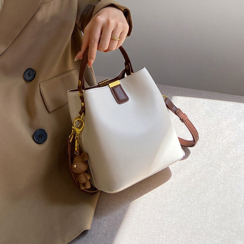 Leather Bucket Crossbody Bag