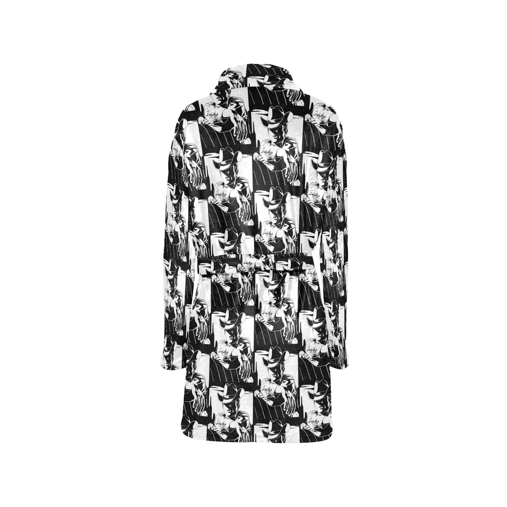 Baha Ranch Black White Cowboy Bath Robe
