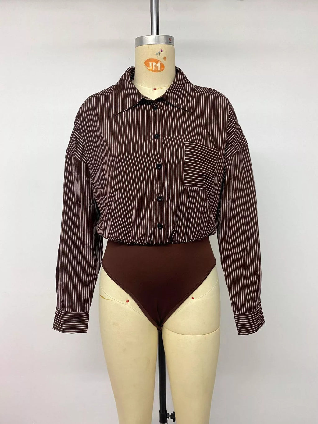 Striped Button-Up Bodysuit