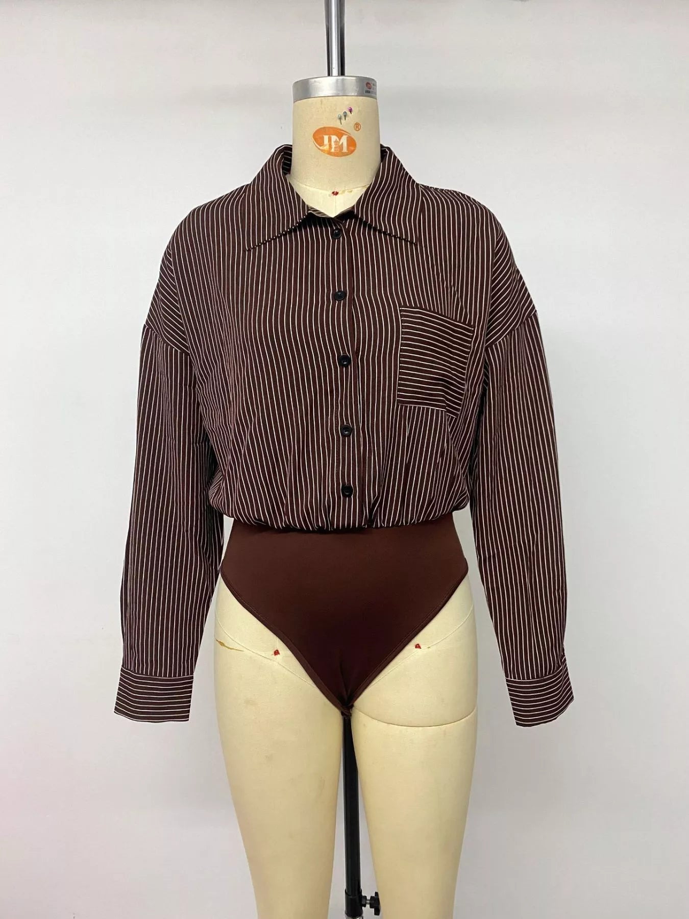 Striped Button-Up Bodysuit