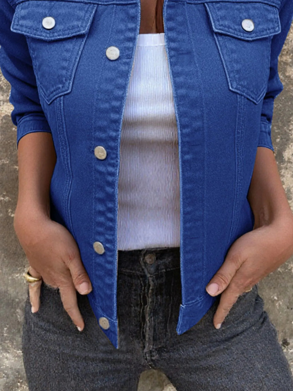Button Front Closure Denim Jacket