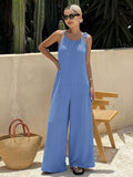 Tie Strap Wide Leg Casual Jumpsuit