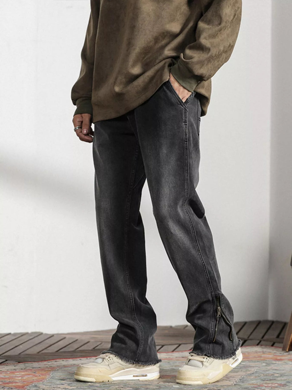 Men's Vintage Raw Hem Jeans
